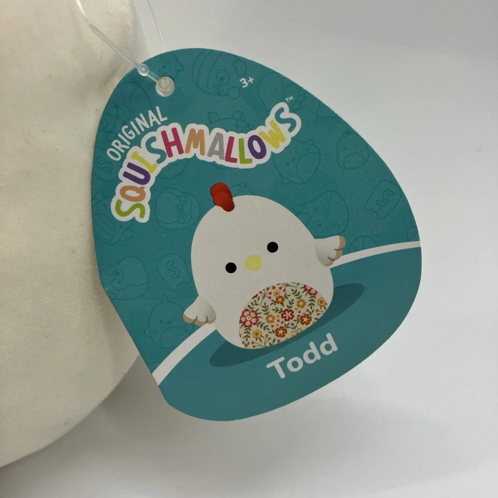 Squishmallows Todd The Chicken Floral Print Belly Stuffed Animal Plush 8